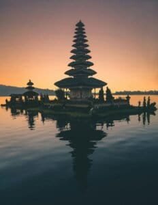Bali Temple at Sunset - Indonesia Travel