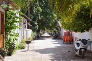 Local island life in Maafushi, Maldives