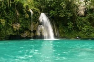 Kawasan Falls in Badian Cebu Philippines blue water