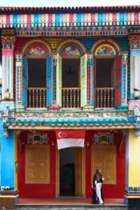 Little India Singapore temple and vibrant street art