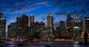 Singapore City Skyline During Dusk