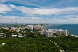 Aerial Shot of a Coastal City, Miami, United States