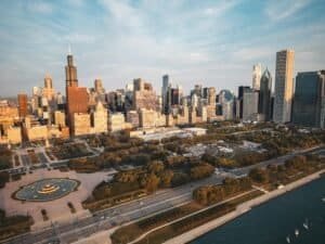 Aerial View of Chicago Skyline at Dusk Chicago United States Chicago Travel Guide 2026 | Best Places, Things to Do & Travel Tips Aerial View of Chicago Skyline at Dusk, Chicago, United States