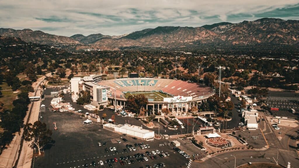 Aerial View of Rose Bowl Stadium in Los Angeles USA Los Angeles Travel Guide 2026 | Best Places, Things to Do & Travel Tips Aerial View of Rose Bowl Stadium in Los Angeles, USA