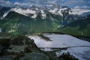 Aerial View of Snow Covered Mountains, Canada