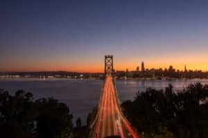 Bridge Over Water At Night, San Francisco, United States
