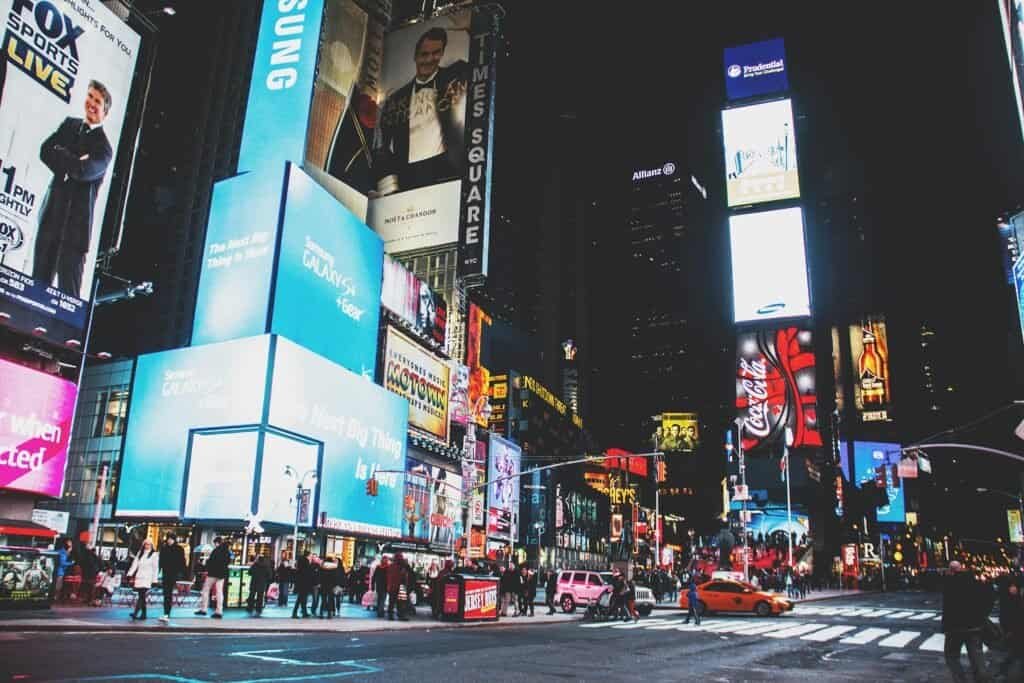 Busy Street during Nighttime, New York City, United States