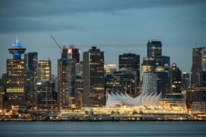 City Skyline during Night Time, North Vancouver, Canada