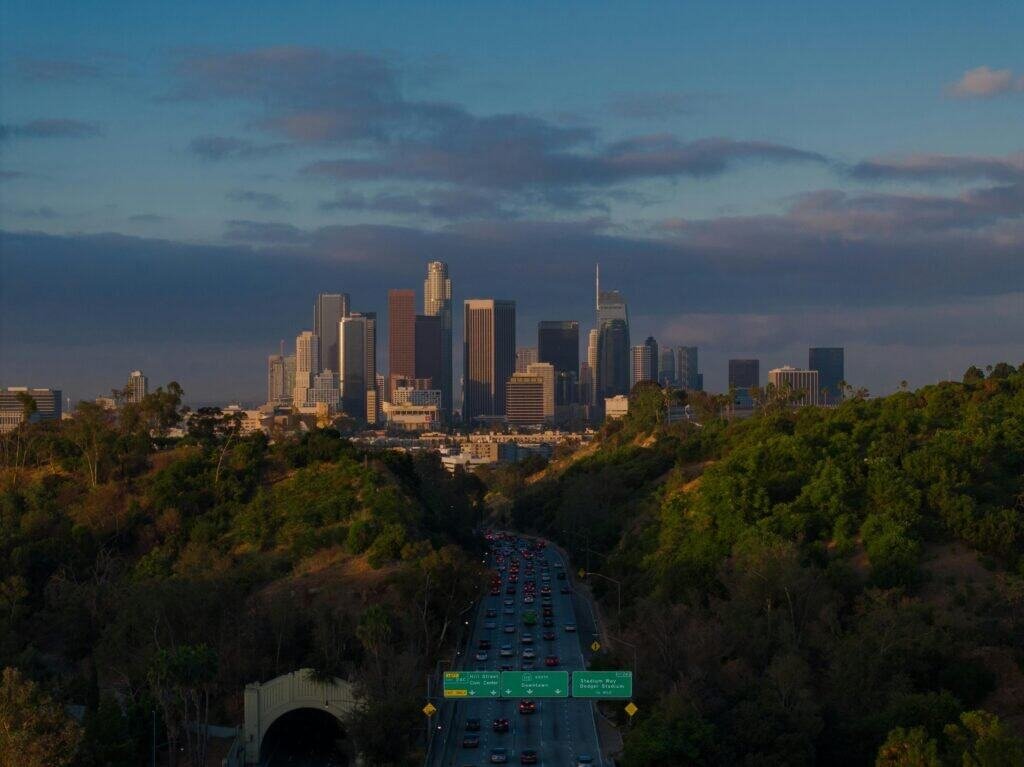 Downtown Los Angeles Skyline with Freeway Traffic Los Angeles California United States Los Angeles Travel Guide 2026 | Best Places, Things to Do & Travel Tips Downtown Los Angeles Skyline with Freeway Traffic, Los Angeles, California, United States