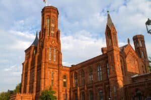 Facade of Smithsonian Institution Building, Washington, DC, USA