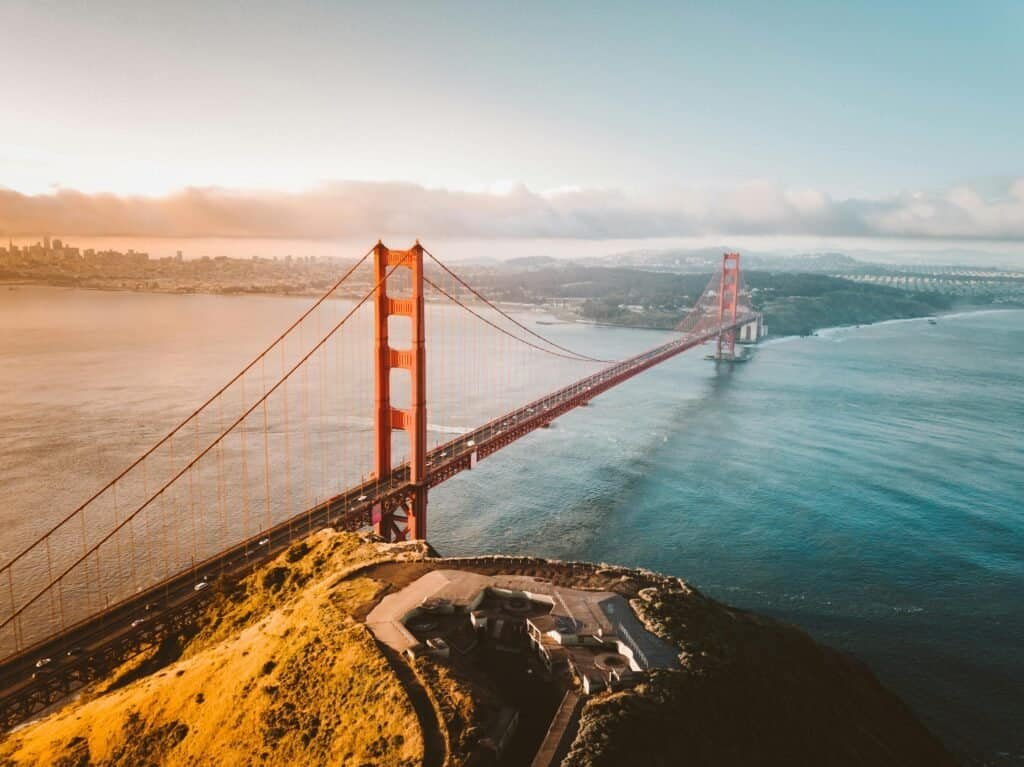 Famous Golden Gate Bridge in San Francisco, USA