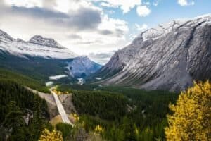 Green Trees Near Mountain Under the White Clouds, Canada
