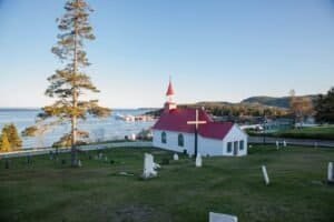Historic Church Overlooking Tadoussac Bay QC Canada Eastern Canada Itinerary 7–10 Days – Toronto, Montreal & Quebec City Historic Church Overlooking Tadoussac Bay, QC, Canada