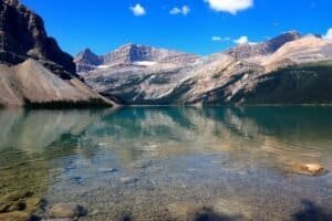 Scenic Mountain View of Bow Lake in Banff, Canada
