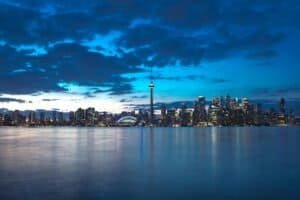 Skyscrapers by Lake in Toronto, ON, Canada