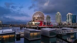 Vancouver Science World and City Skyline Vancouver British Columbia Canada Is Canada Expensive to Visit? Canada Travel Cost & Budget Guide 2026 Vancouver Science World and City Skyline, Vancouver, British Columbia, Canada