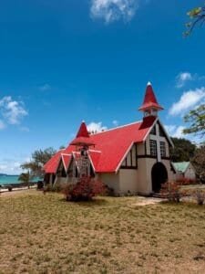 Charming Seaside Red Roof Church, Cap Malheureux, Mauritius