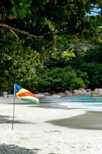 Flag of Seychelles at Beach, Seychelles