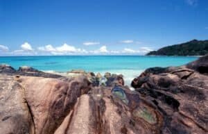 Pristine Seychelles Beach with Granite Rock Formations, Seychelles