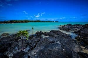 Rock Formations on Body of Water, Plaines Wilhems District, Mauritius