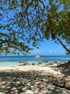 White Sandy Beach on Sunny Day, Seychelles