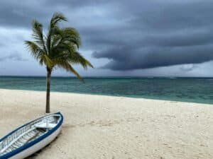 a Beach under a Cloudy Sky, Le Morne, Black River, Mauritius