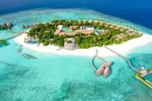 Aerial View of Maldives Luxury Resort