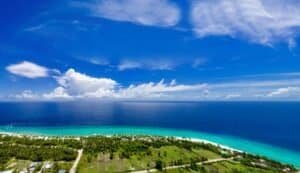 Aerial View of Fuvahmulah Island, Maldives