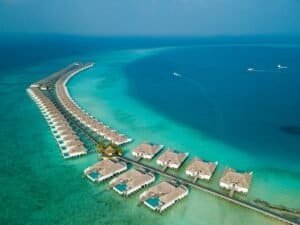 Amazing bungalows on sea lagoon, Maldives