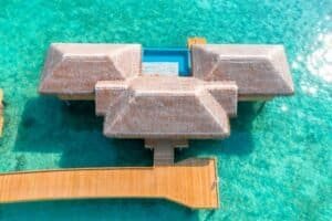 Overwater Villa in Tropical Maldives Lagoon