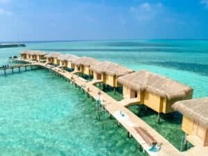 View of Water Villas on Sea, Maldives